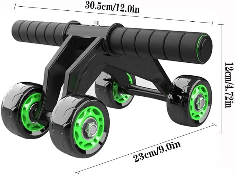4 AB Wheel Roller-Abdominal Fitness Trainer Exercise Machine Equipment for Workout for Men & Women