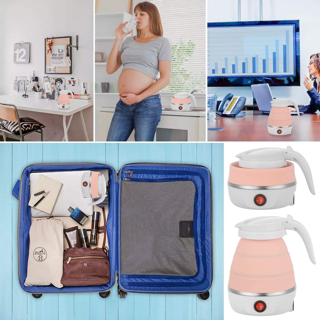 Multipurpose Electric Foldable Travel Kettle – Compact and Versatile Hot Water Solution