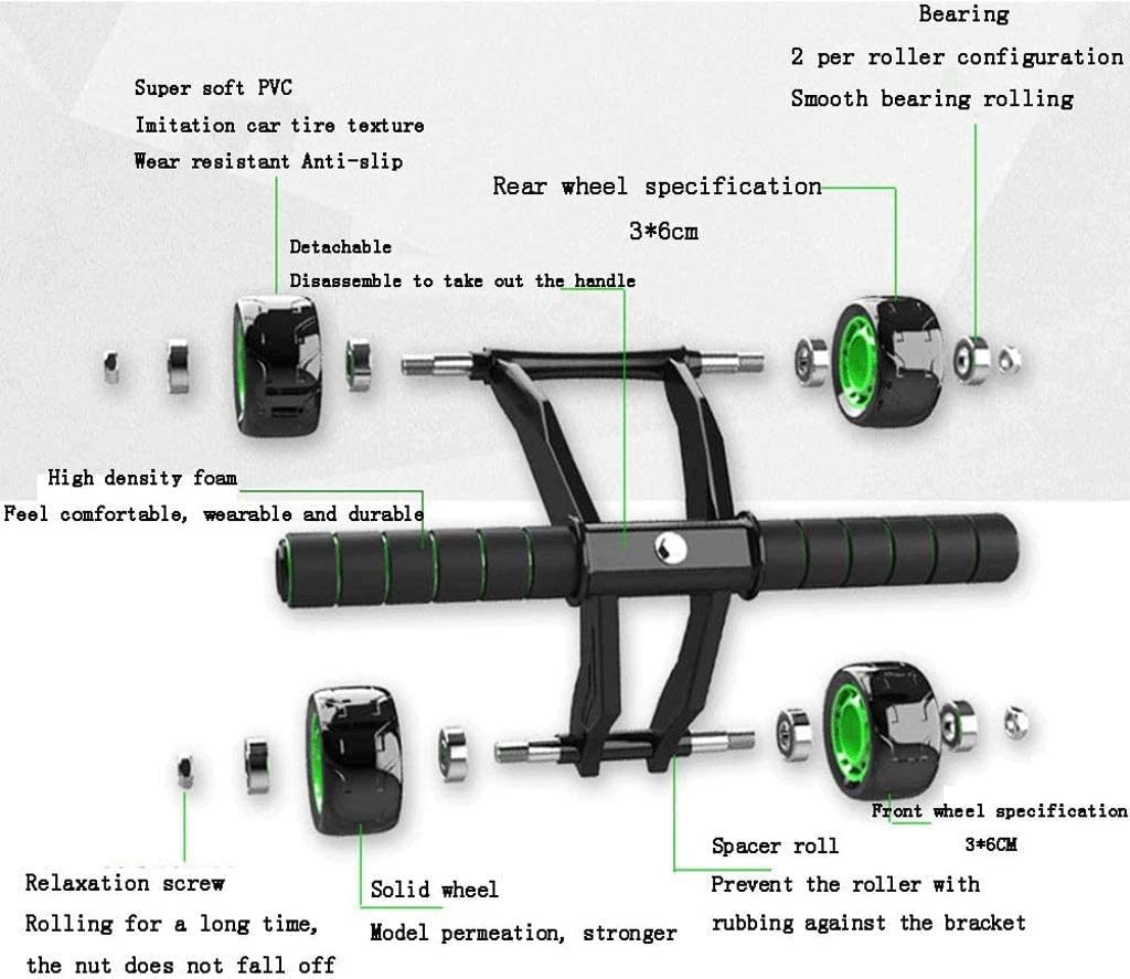 4 AB Wheel Roller-Abdominal Fitness Trainer Exercise Machine Equipment for Workout for Men & Women