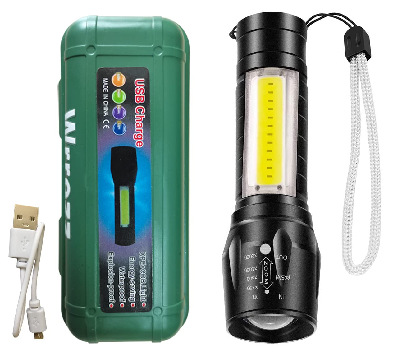 Led Flashlight Rechargeable USB Mini Torch Light  (Pack of 1)