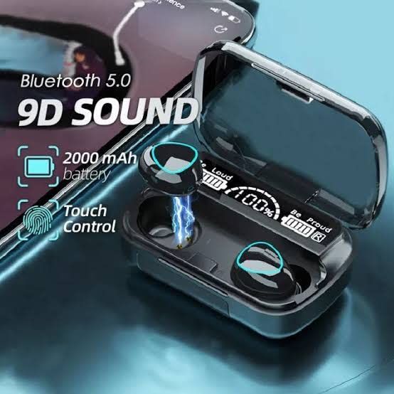 M10 TWS Wireless Earphone Bluetooth Headsets Noise Reduction Headphones with Digital Display Black