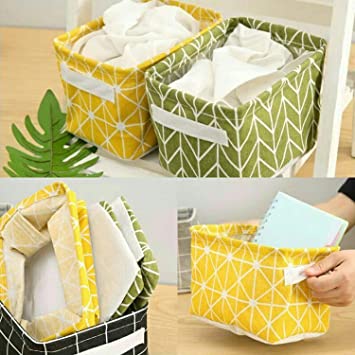 Foldable Storage Box Canvas Fabric Baskets For Organizing With Handles