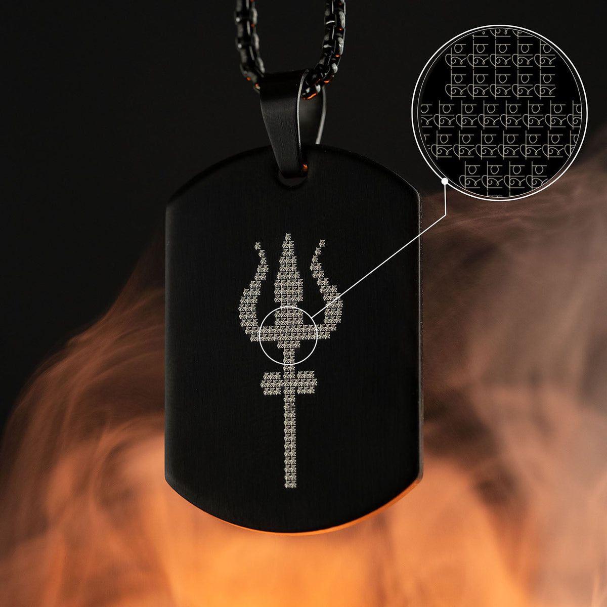 Micro-carved Tag Stainless Steel Necklace