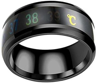 Titanium Stainless Steel Thumb Band Temparature Heartbeat Finger Ring