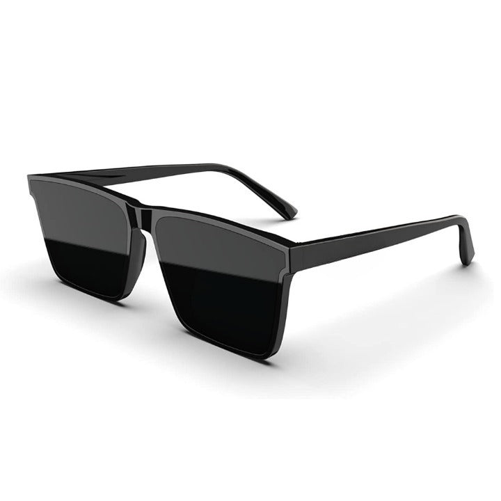 Square Oversized Sunglasses for Women Men Fashion Flat Top Big Black Frame Shades