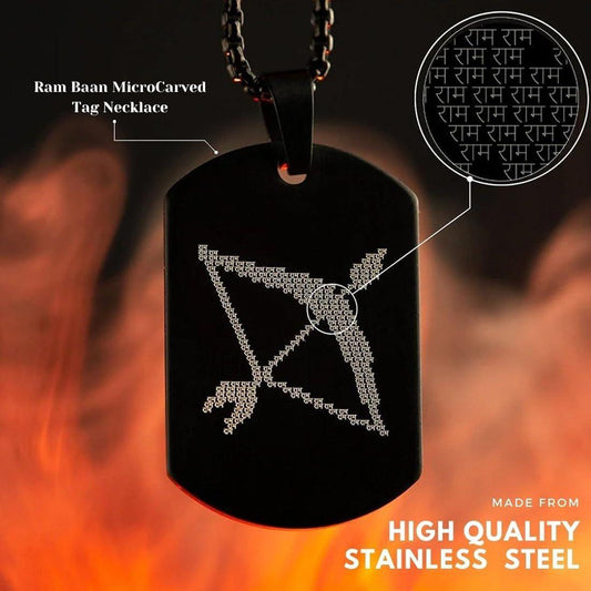 Micro-carved Tag Stainless Steel Necklace