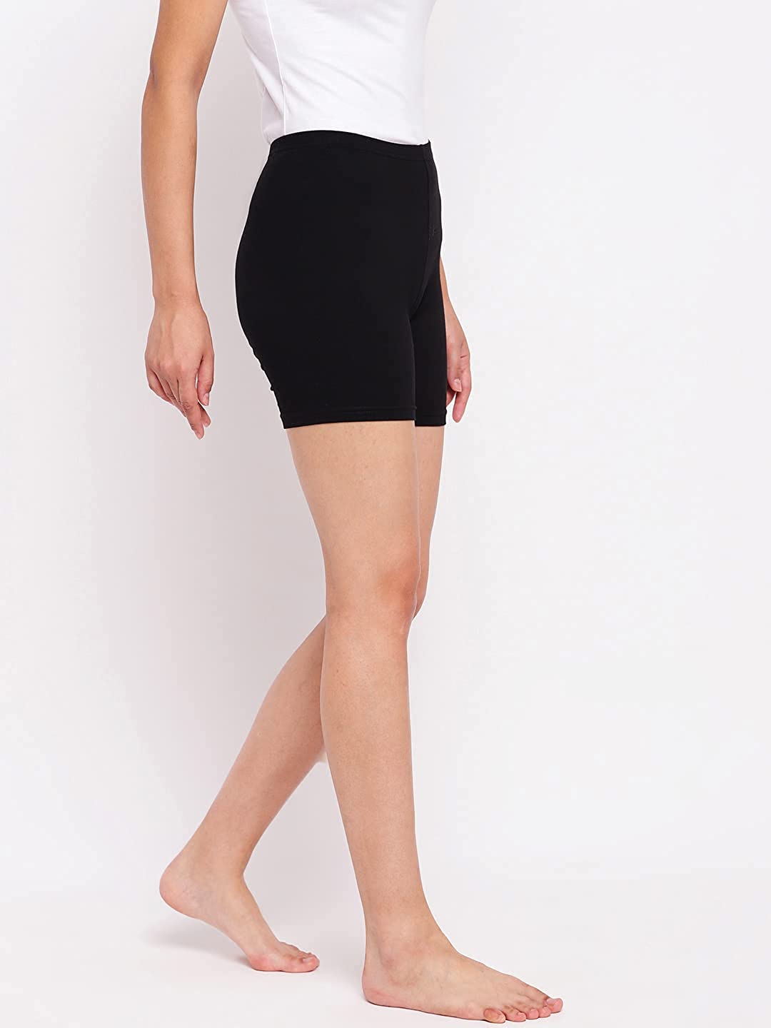Women's and Girl's Cotton Lycra Short Length Cycling Short Yoga Shorts
