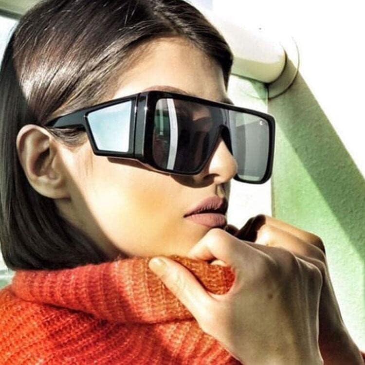 Rectangle Oversized Shield Sunglasses for Women Men shade