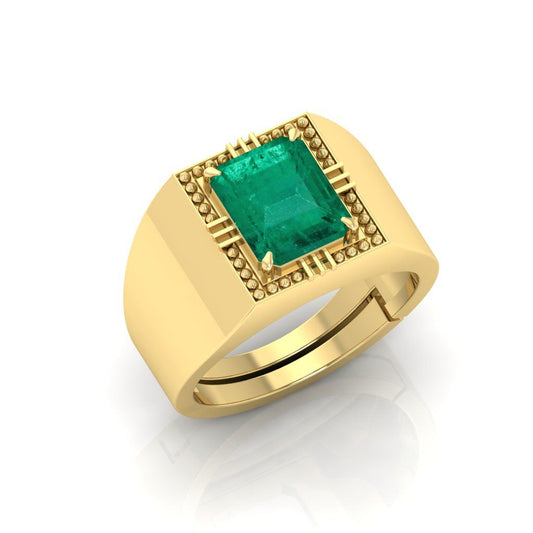 Ratti Panna Stone Original Certified Panna Stone Emerald Ring Panchdhatu Adjustable Woman Man Ring