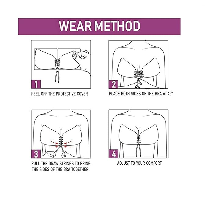 Stick-On Bra Invisible Sticky Strapless Gel Self Backless Adhesive Bra for Women ( Pack of 2 )
